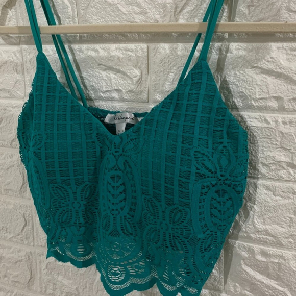 EXCELLENT CONDITION DOUBLE STRAP CAMERON GREEN PADDED BRALET | BANDEAU | TEAL | - Picture 2 of 5